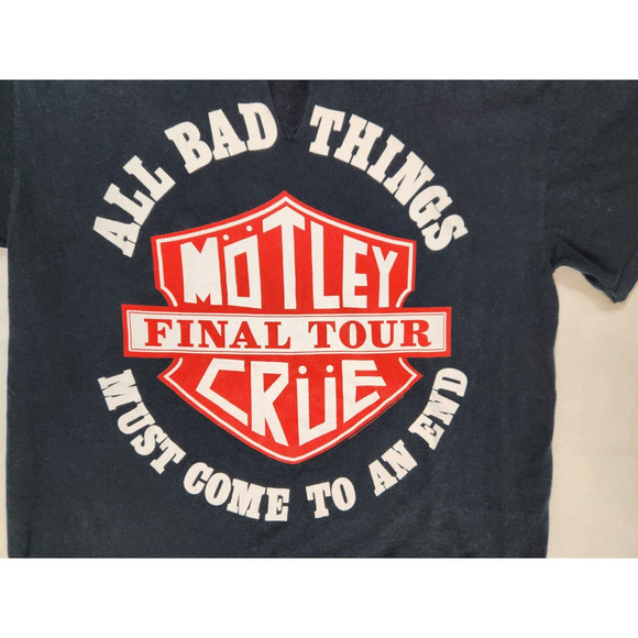 Sz Sm Motley Crue 2014 Final Tour All Bad Things Must Come To An End Shirt Black - Picture 5 of 10